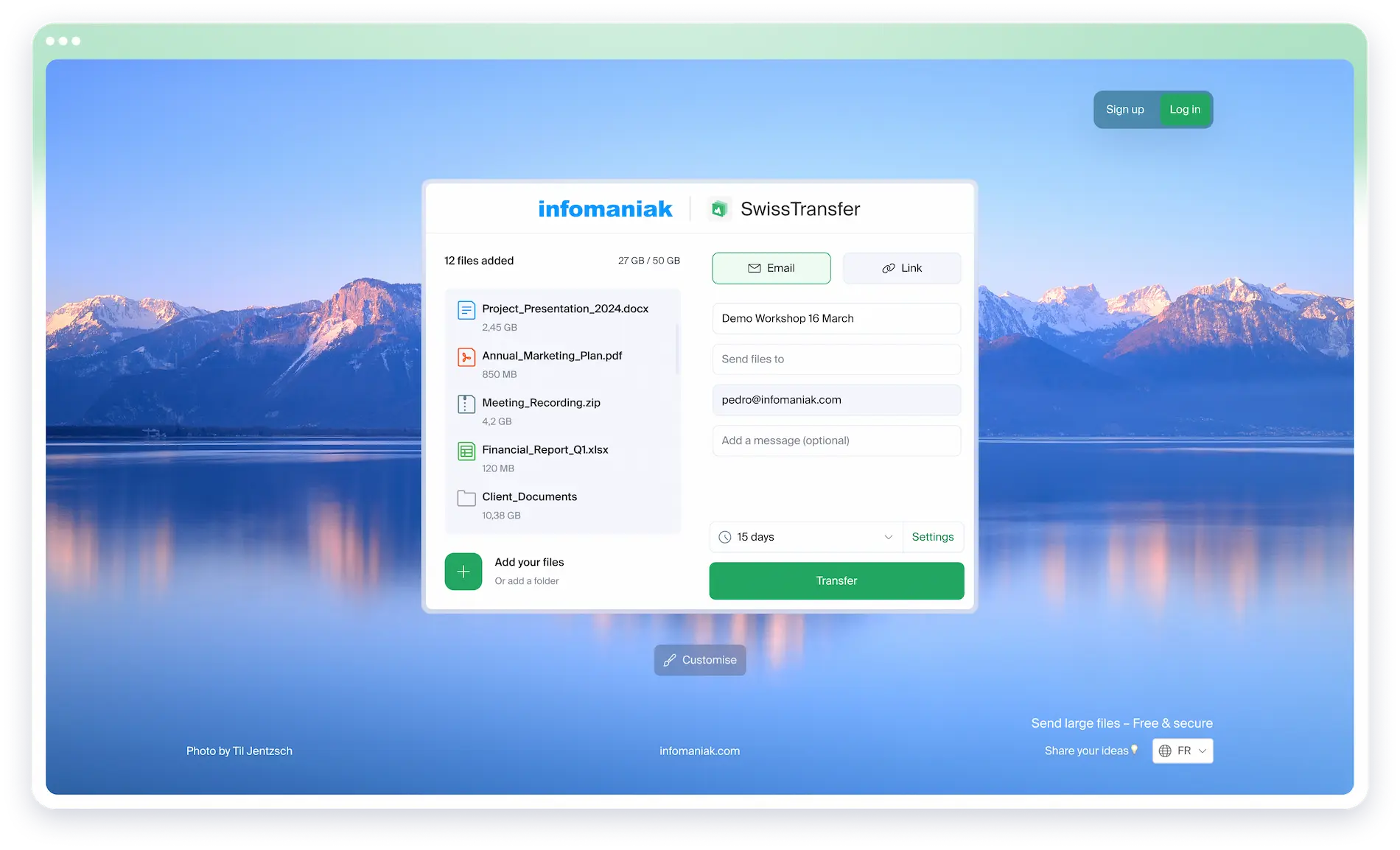 Interfaccia di invio di file