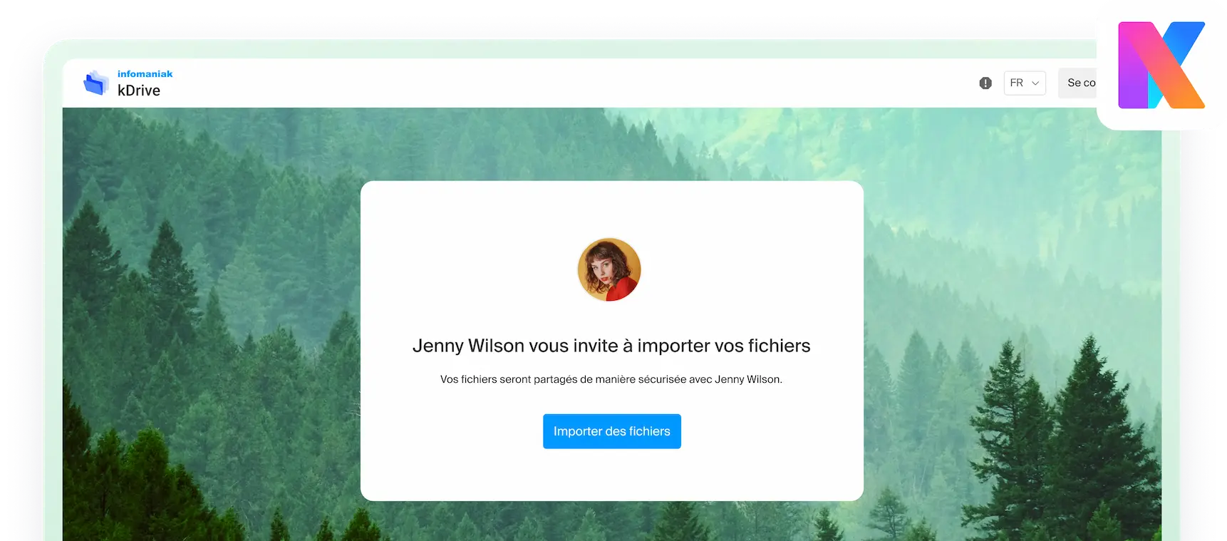 Interfaccia SwissTransfer per importare file