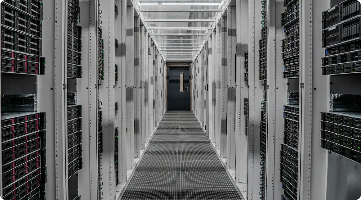Photo de l'intérieur d'un de nos data centers