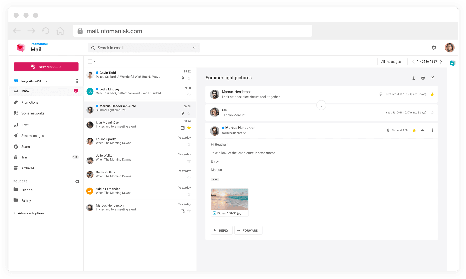 Webmail light mode illustration