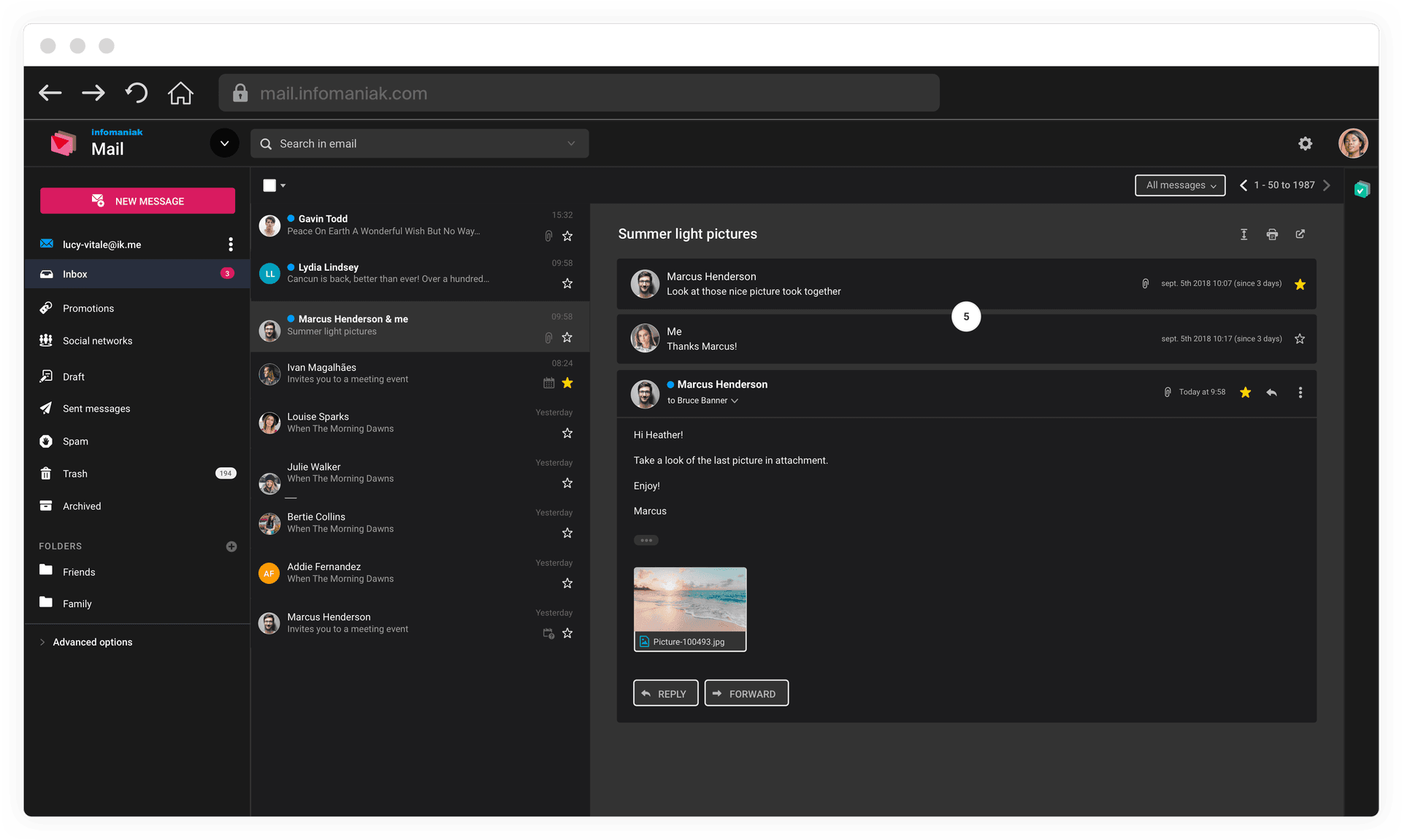 Webmail night mode illustration