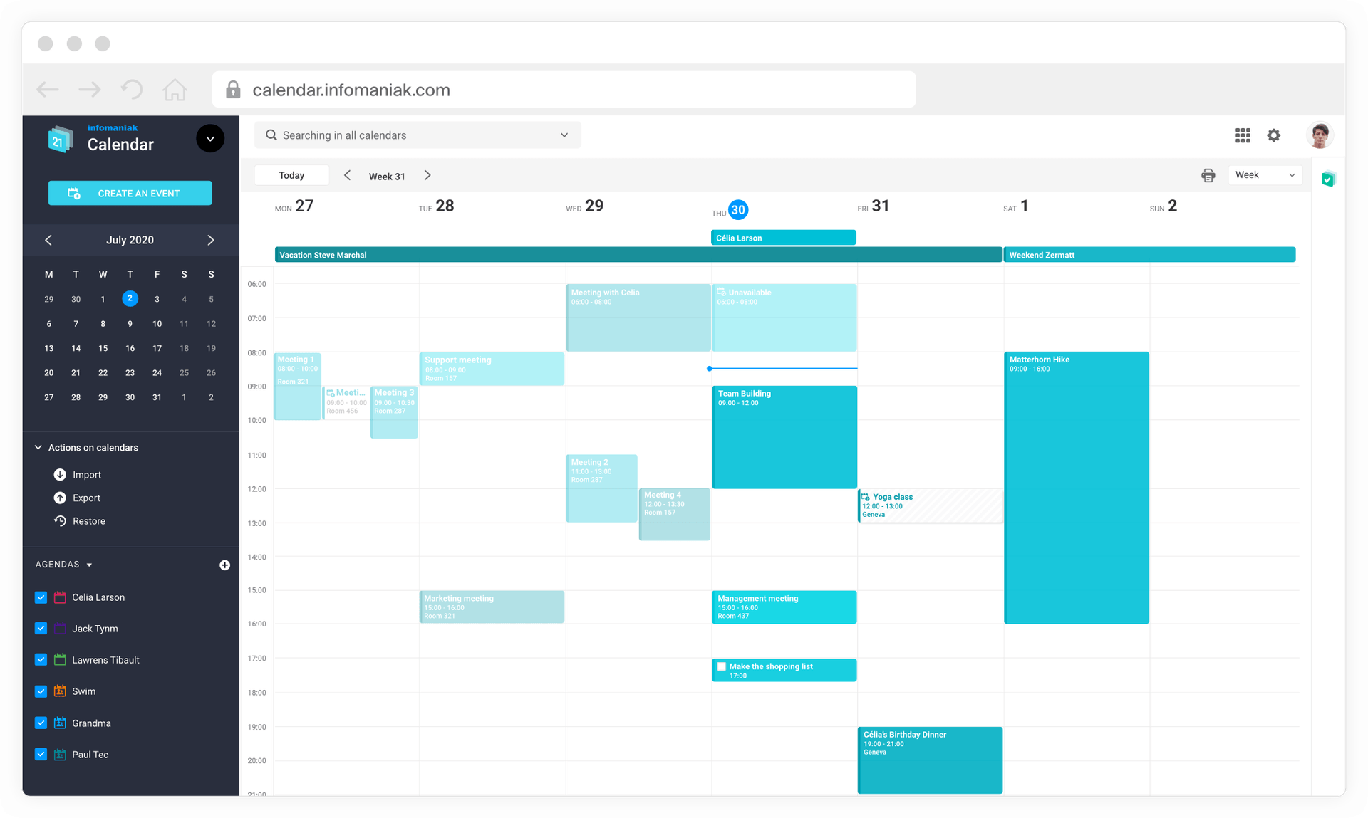 Notre calendrier intelligent est conçu pour vous faire gagner du temps.