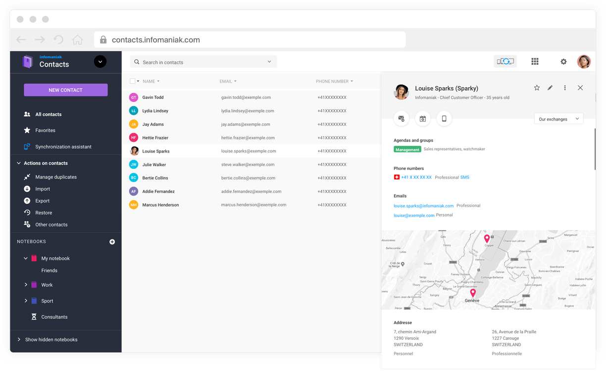 Centralize, share and sync your contacts