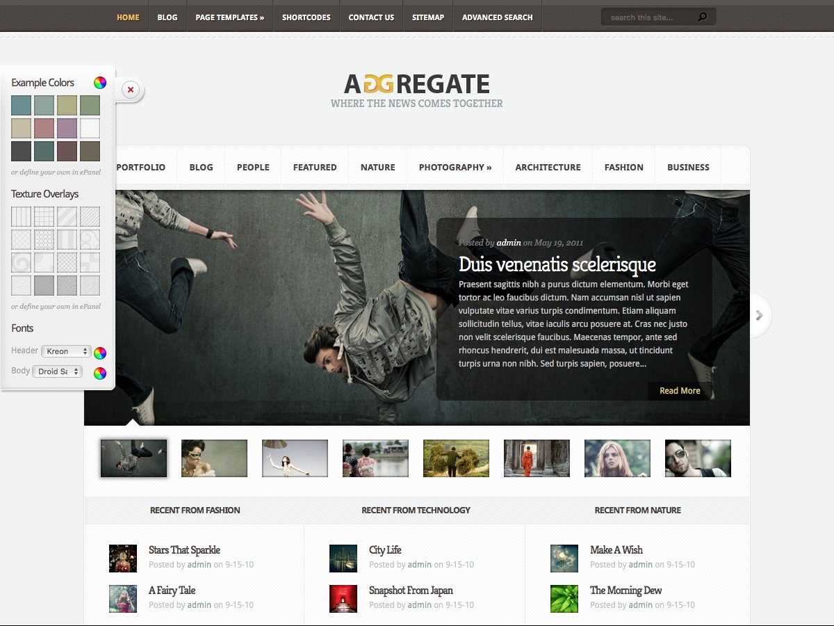 Nos thèmes WordPress - Aggregate