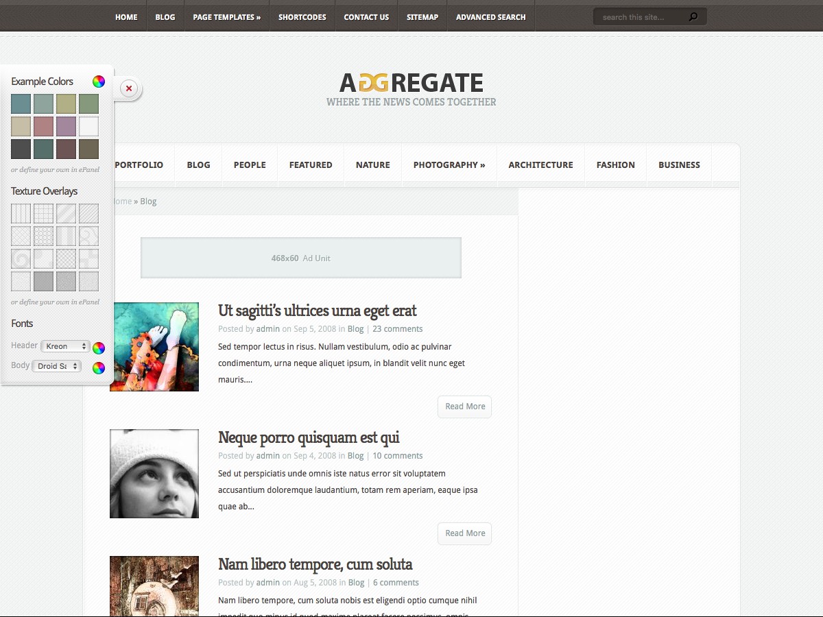 Our WordPress themes - Aggregate