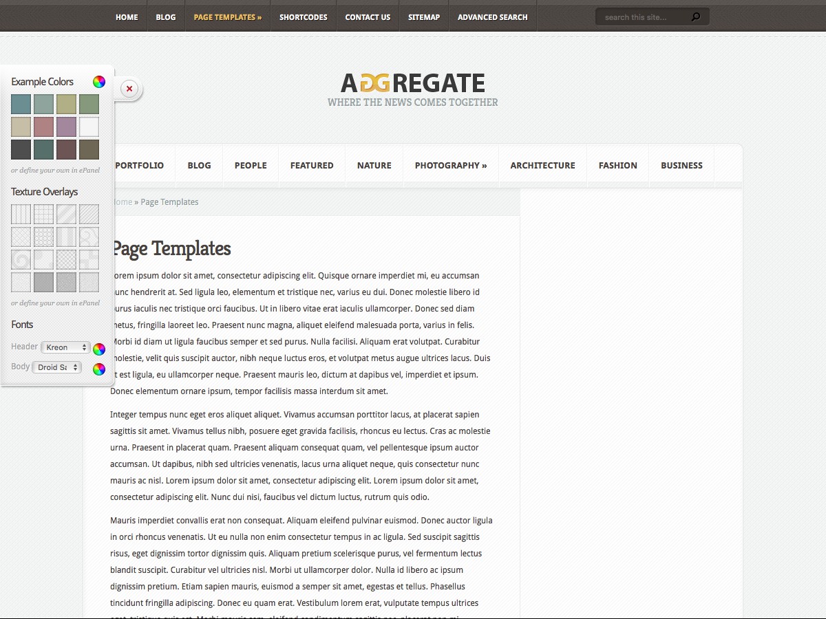 Our WordPress themes - Aggregate