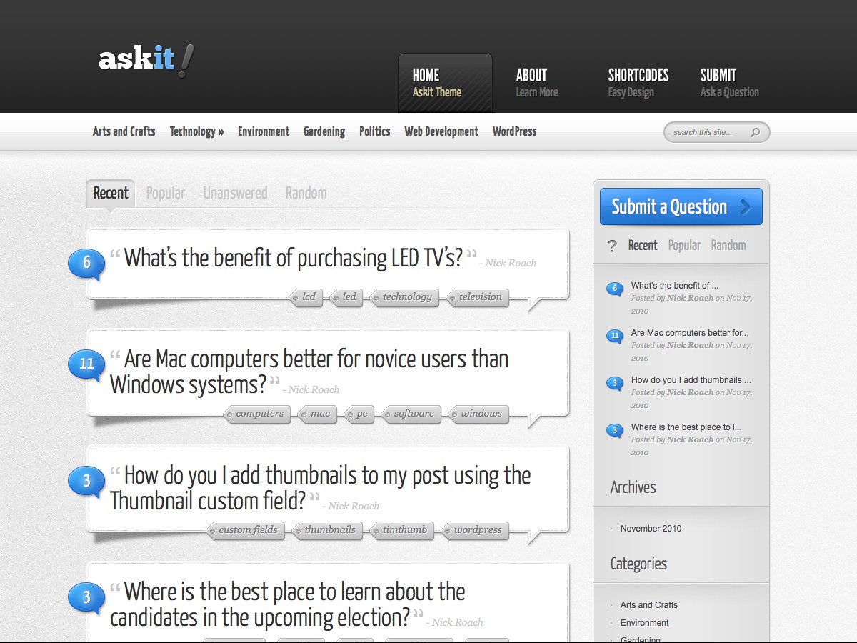 Nuestros temas WordPress - AskIt