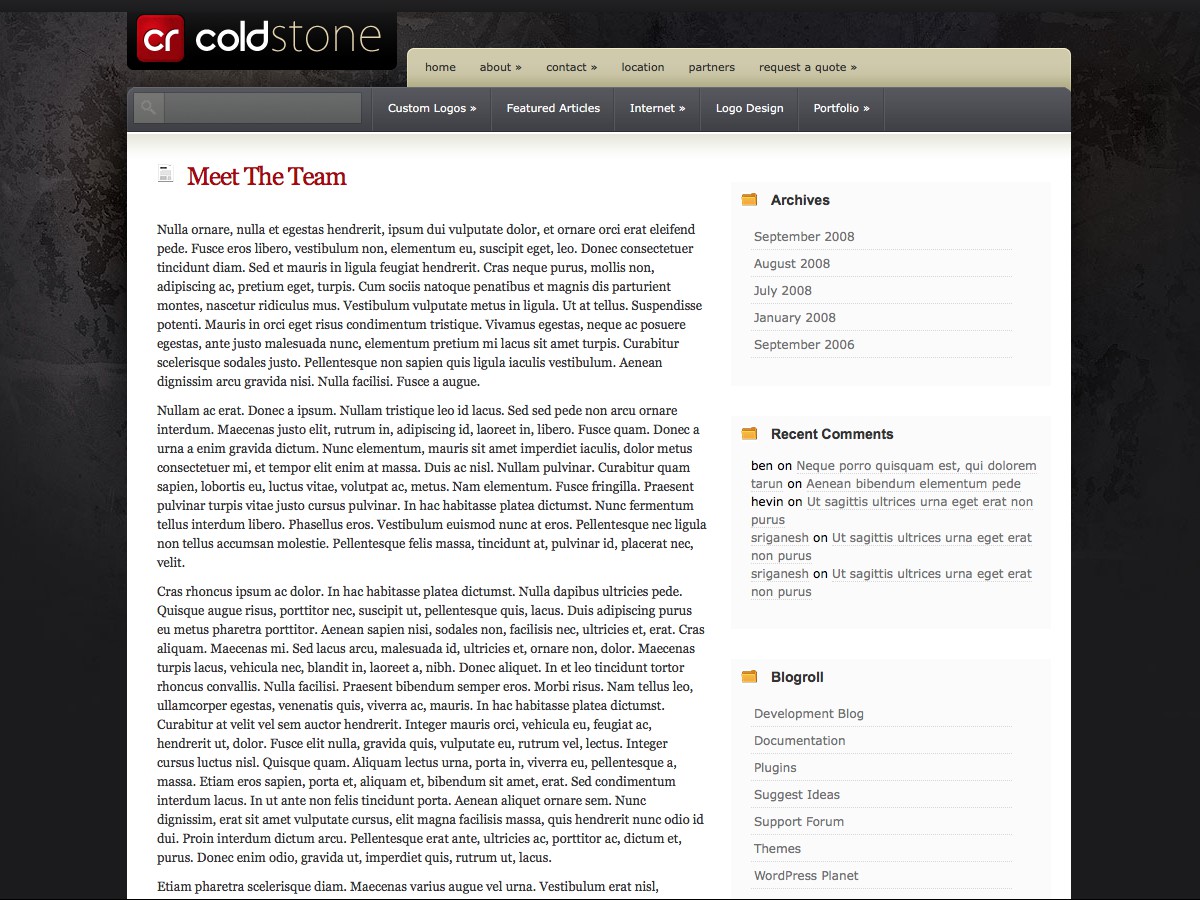 Nos thèmes WordPress - ColdStone