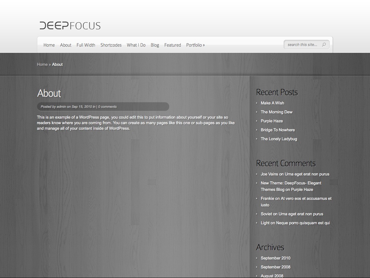 Our WordPress themes - DeepFocus