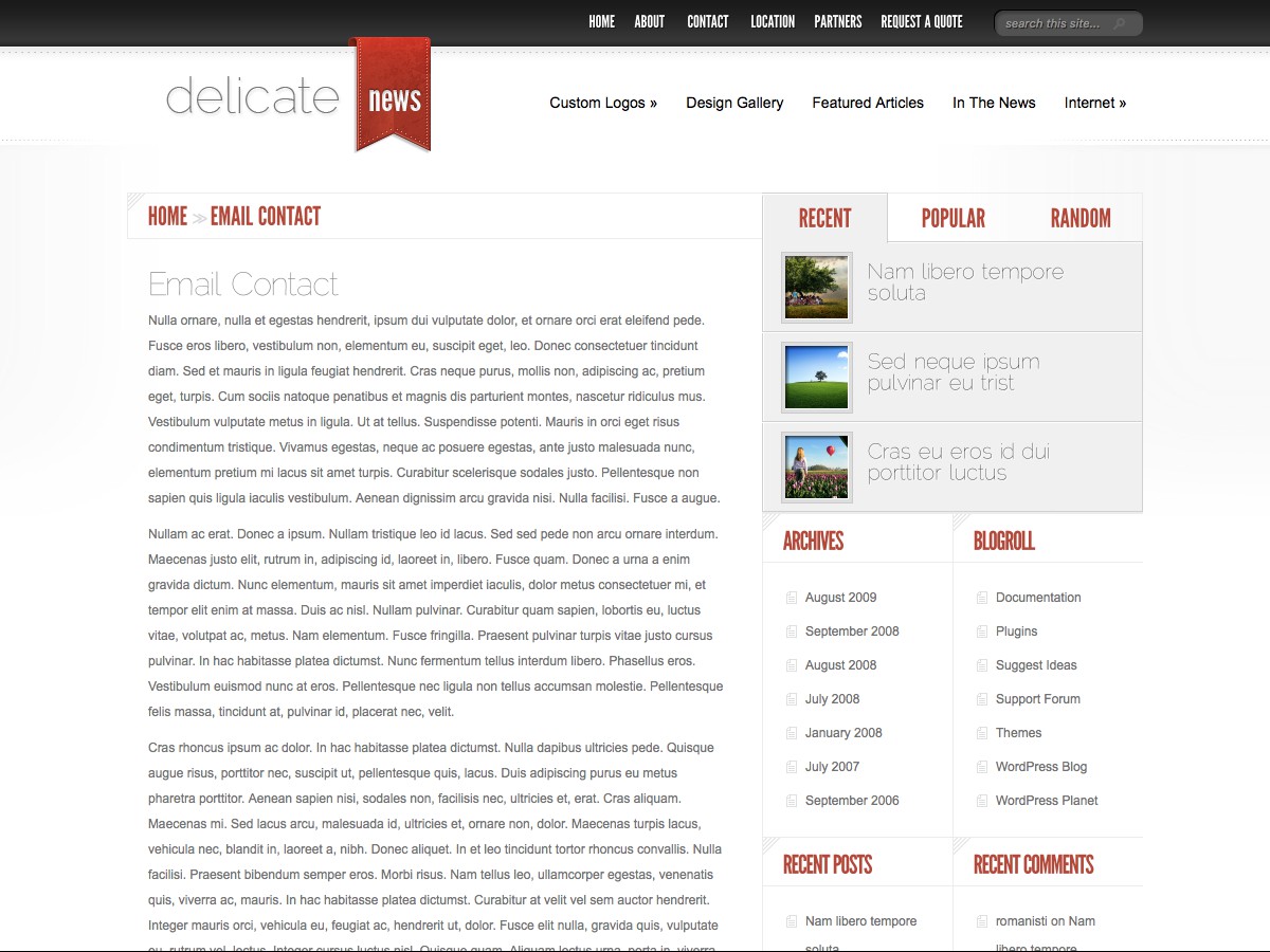 Our WordPress themes - DelicateNews