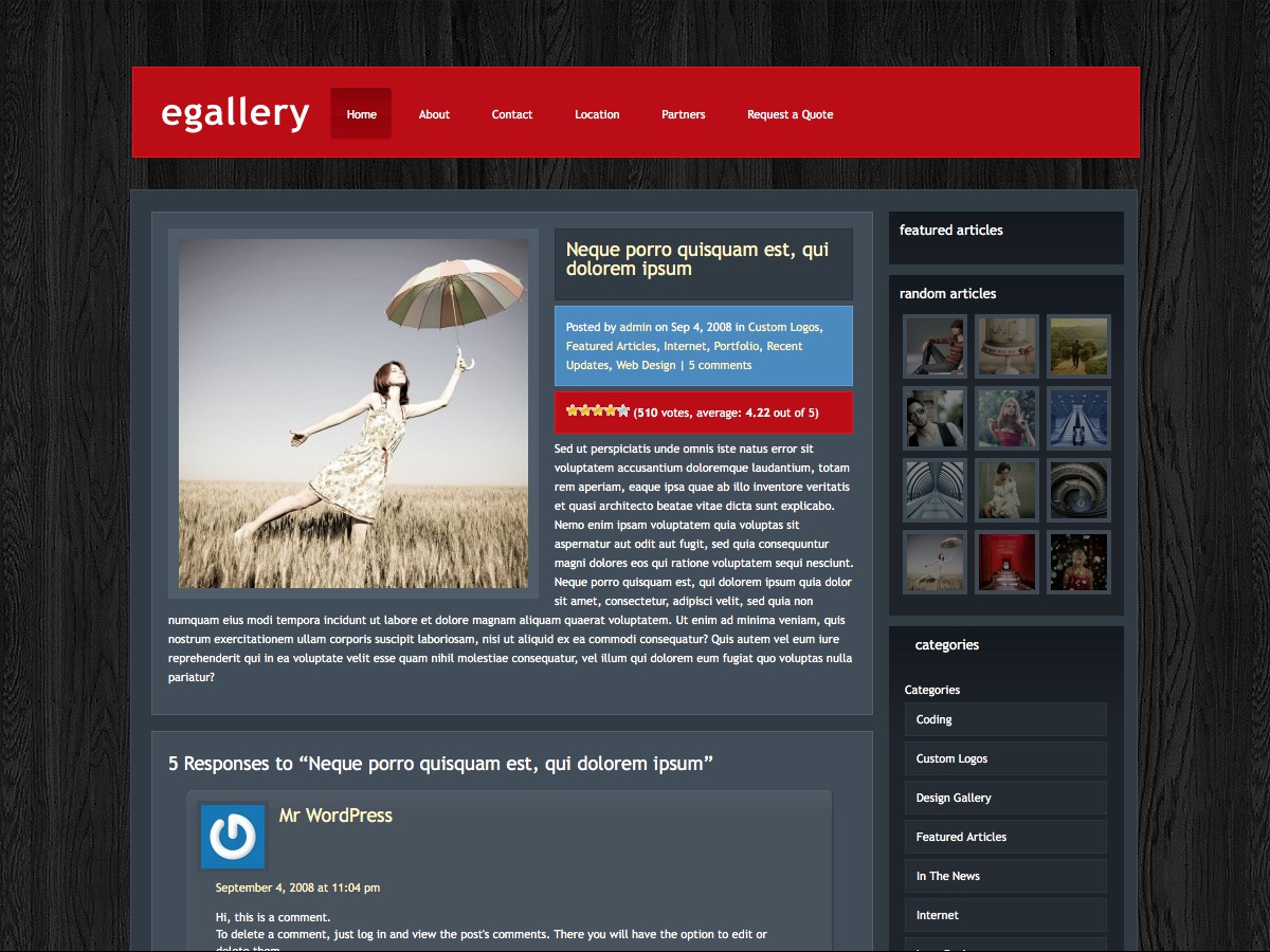 Our WordPress themes - eGallery