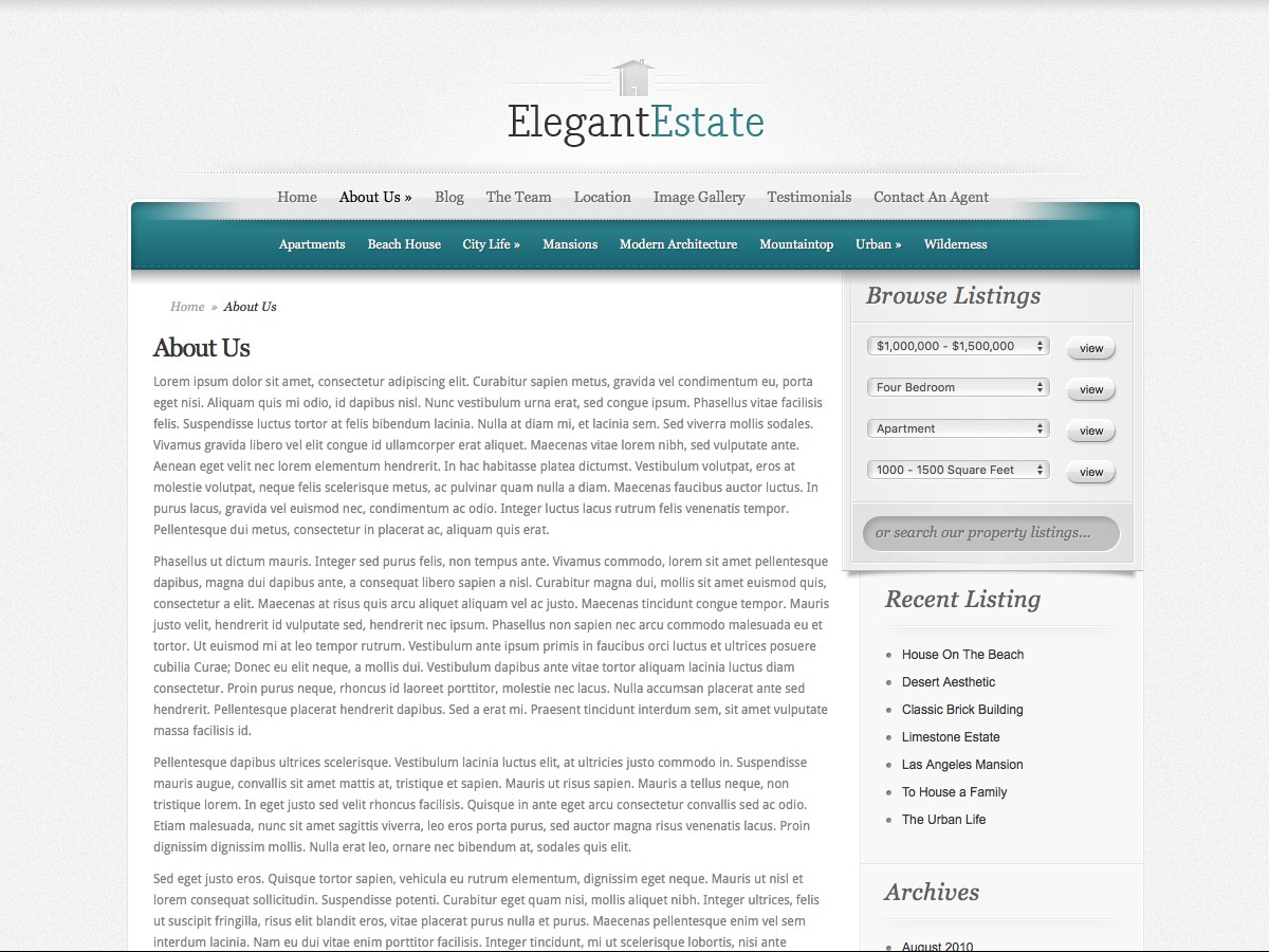 Our WordPress themes - ElegantEstate