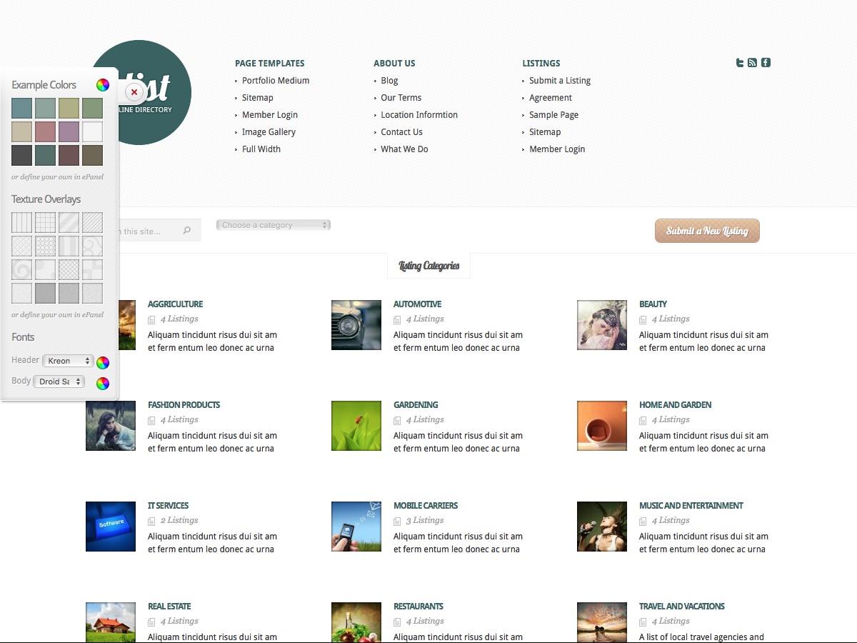 Our WordPress themes - eList