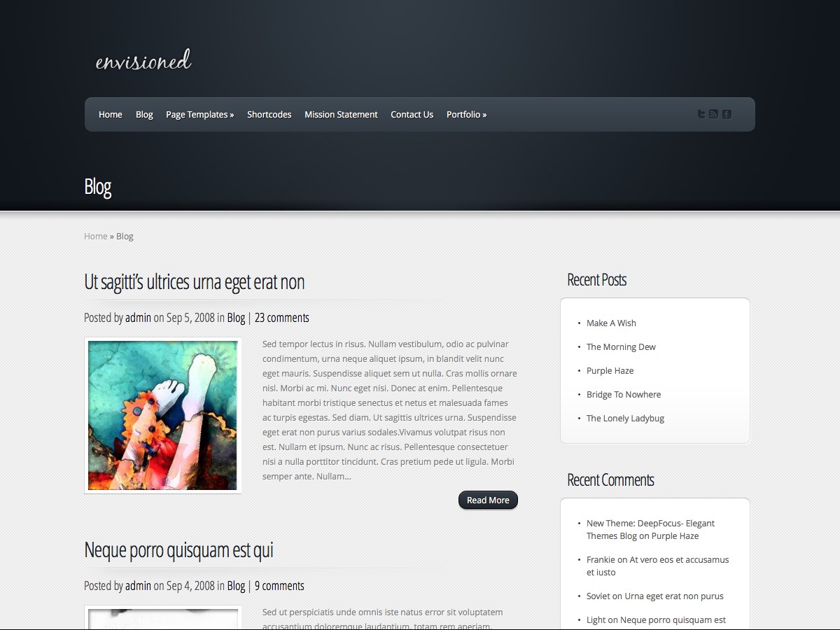 Our WordPress themes - Envisioned