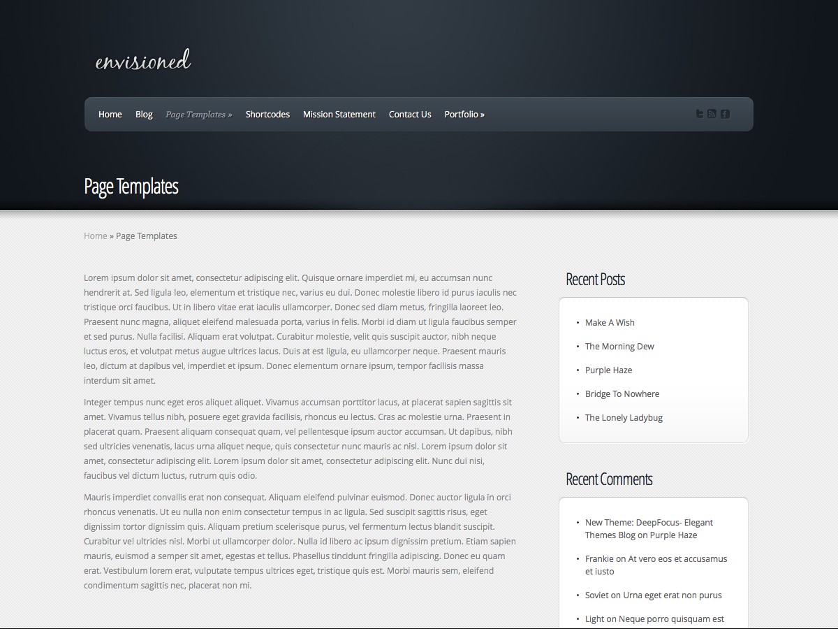 Our WordPress themes - Envisioned