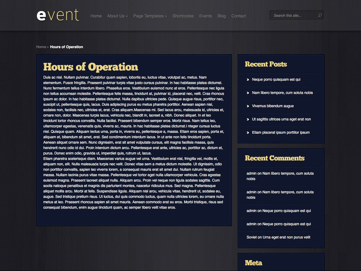 Unsere WordPress-Themes - Event
