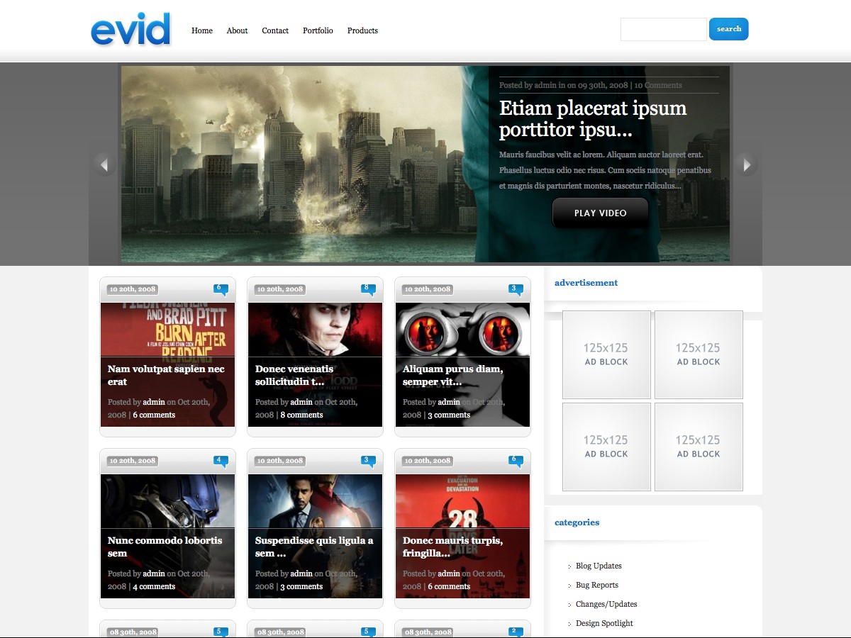 Our WordPress themes - eVid