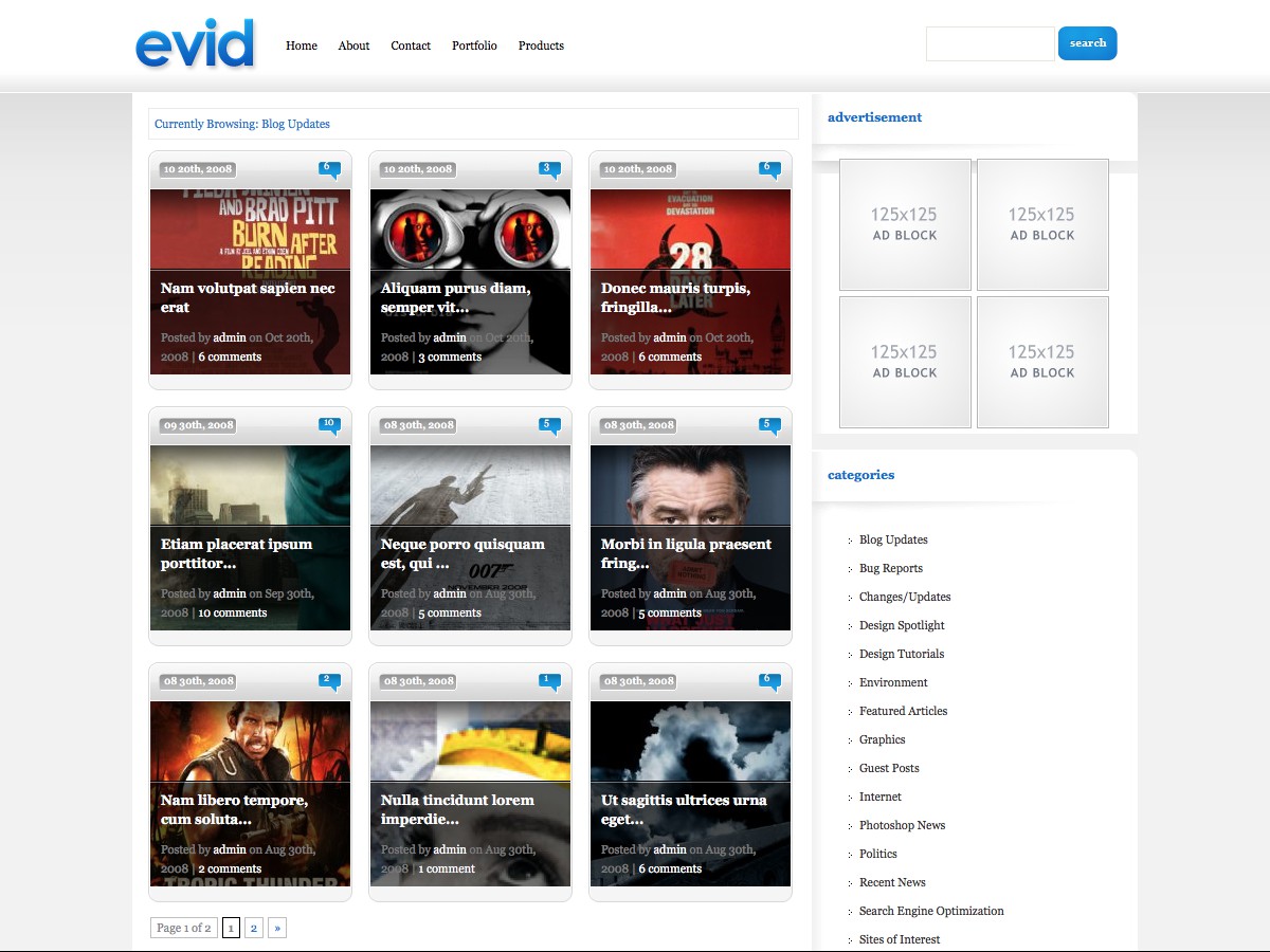 Nos thèmes WordPress - eVid