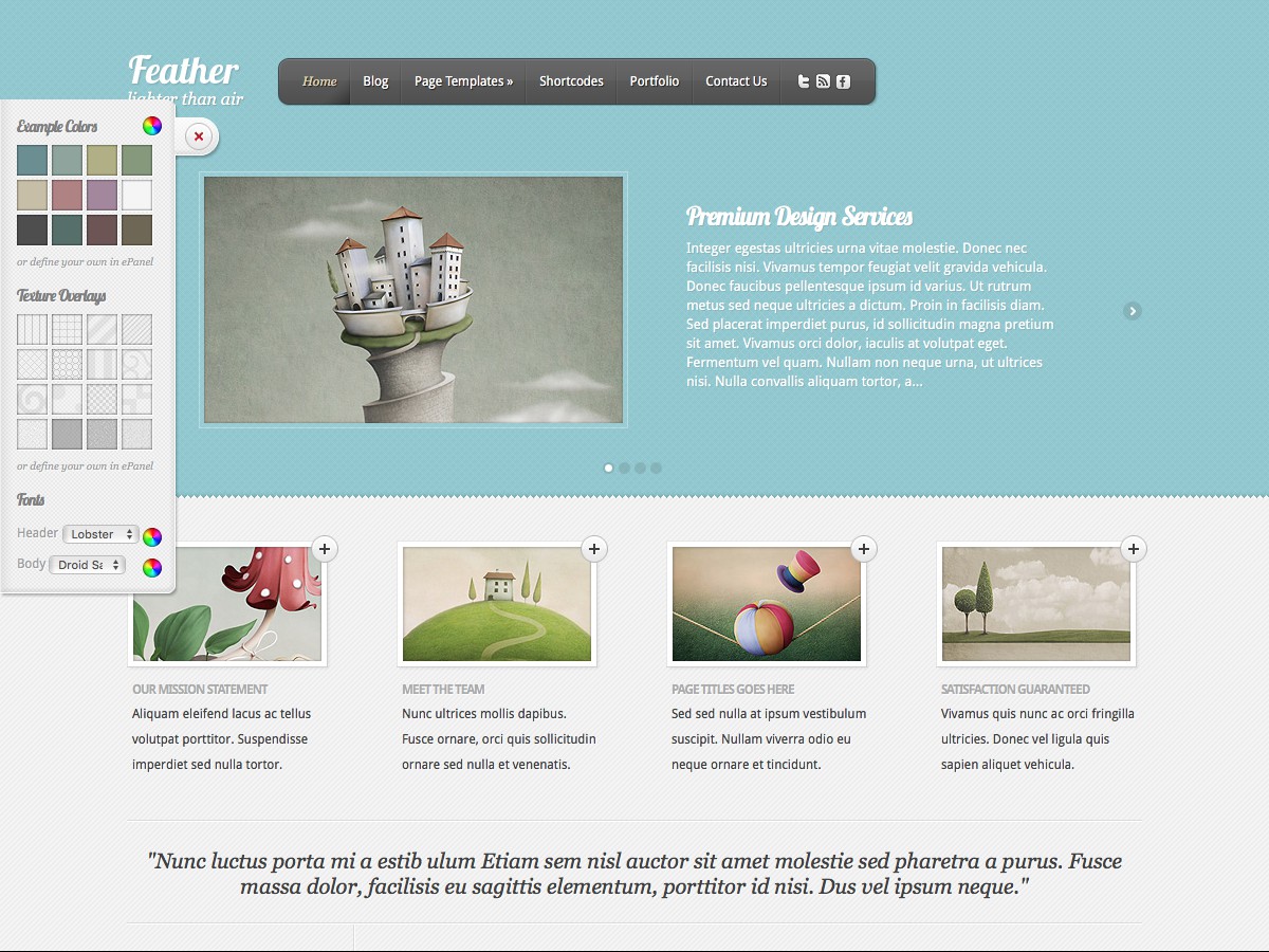 Our WordPress themes - Feather
