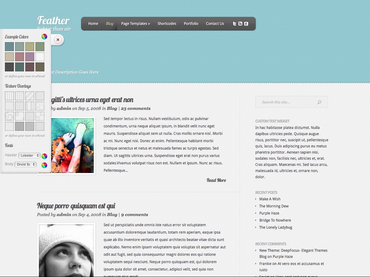 Unsere WordPress-Themes - Feather