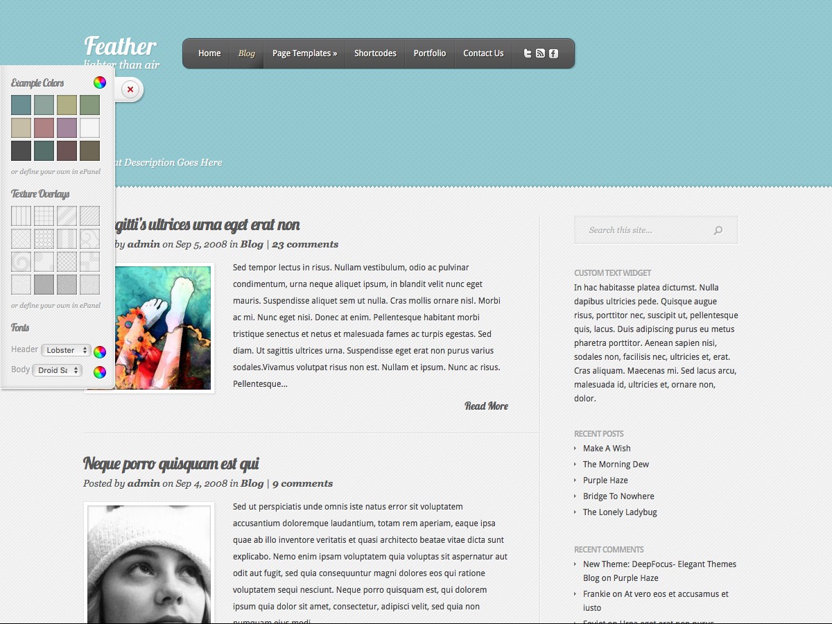 Nos thèmes WordPress - Feather