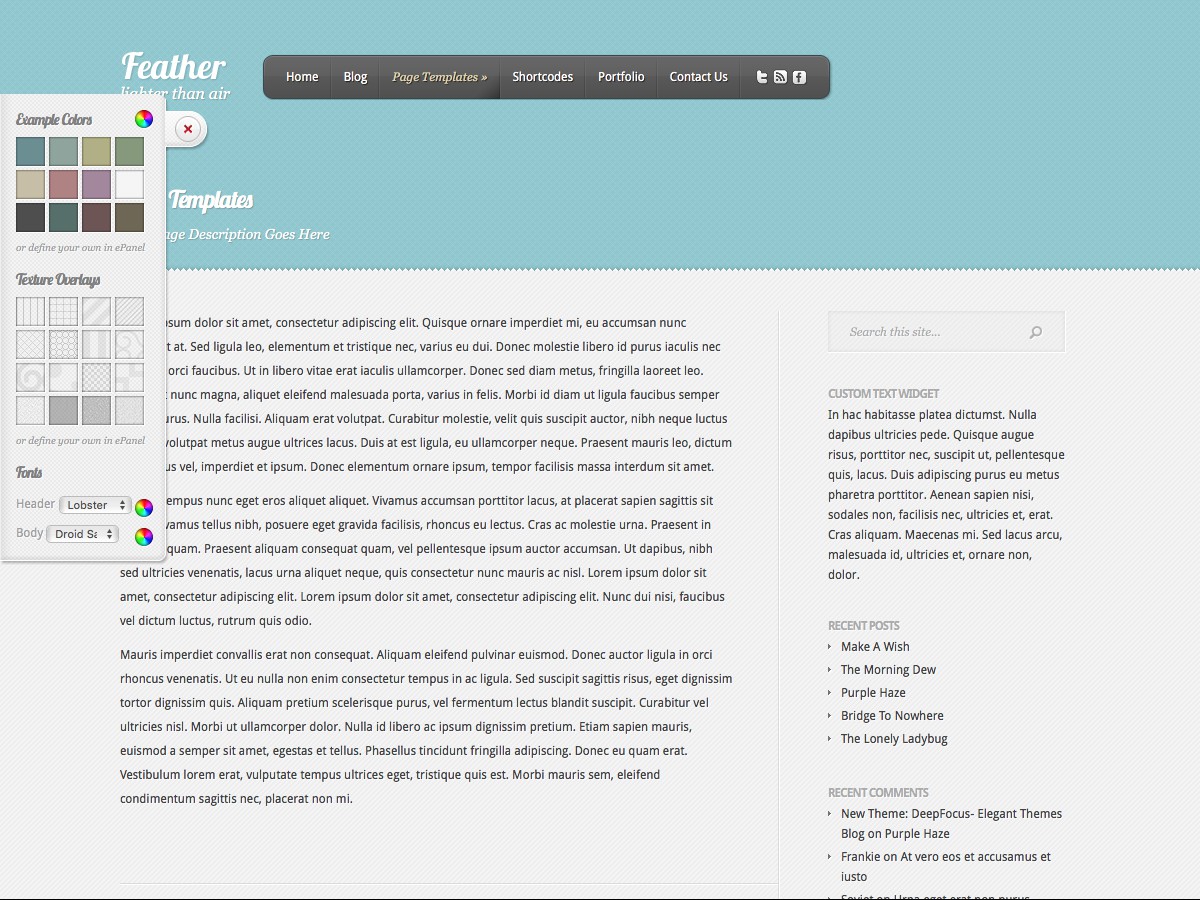 Our WordPress themes - Feather
