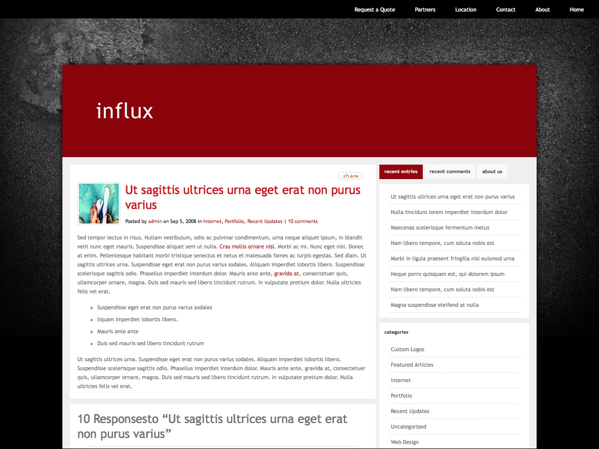 Our WordPress themes - Influx
