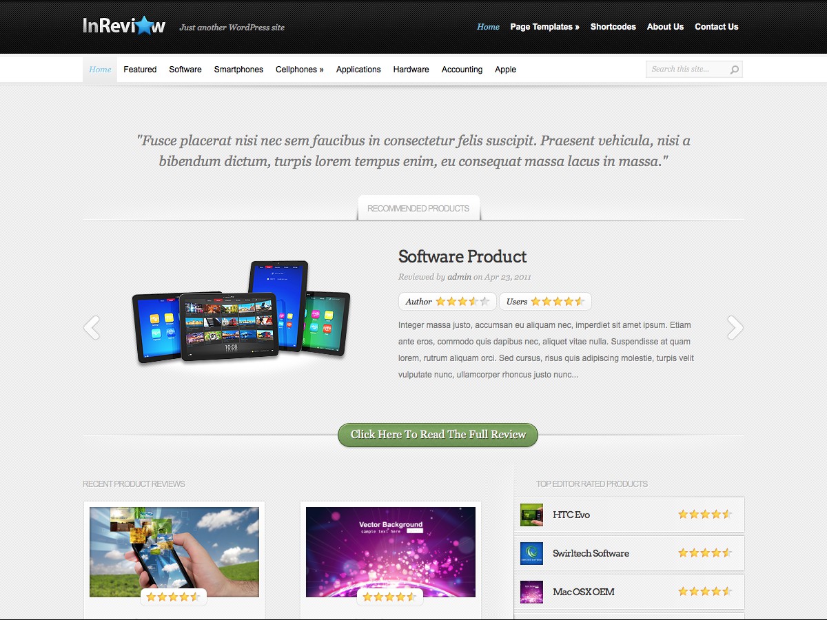 Our WordPress themes - InReview