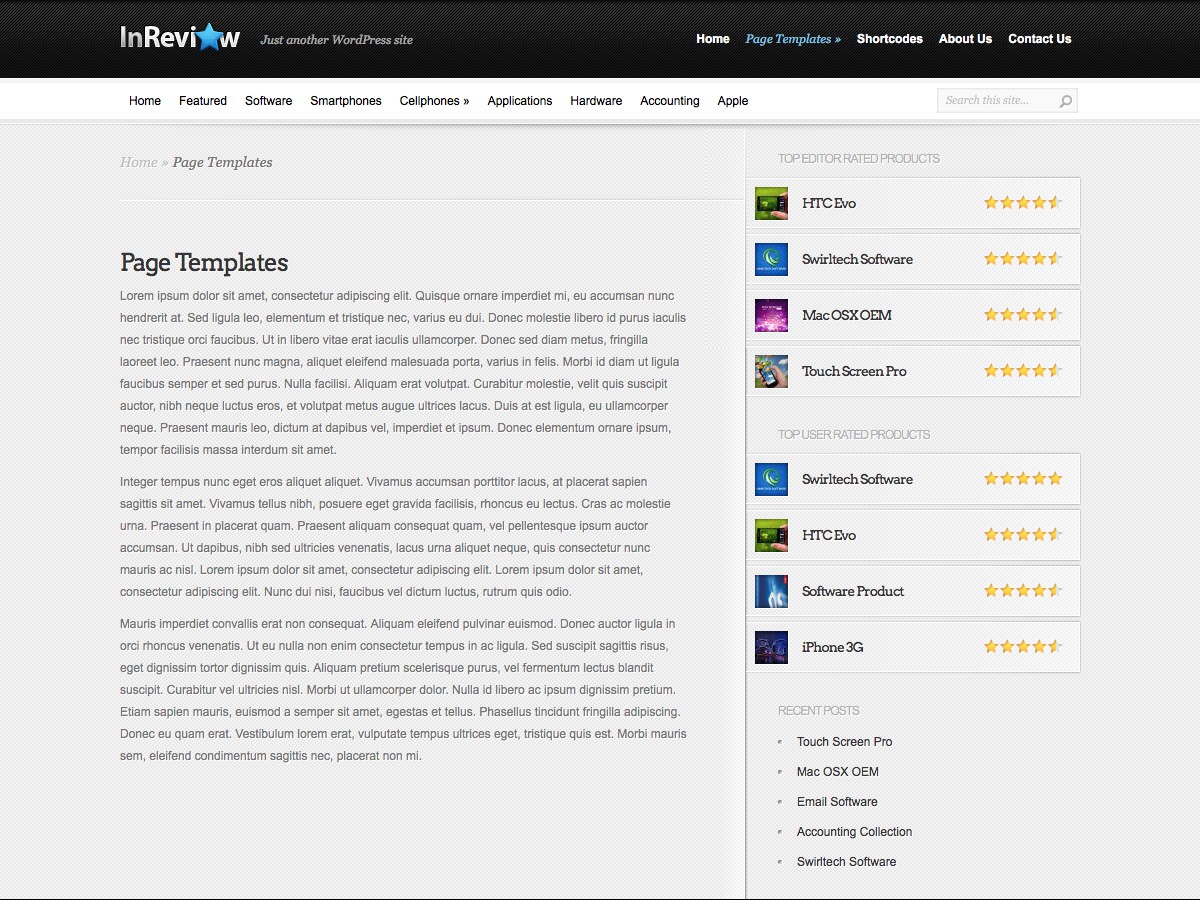 Nos thèmes WordPress - InReview