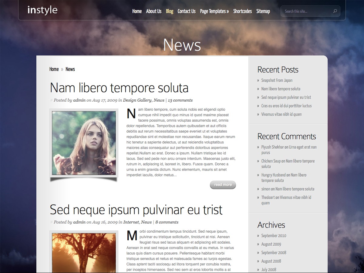 Nos thèmes WordPress - InStyle