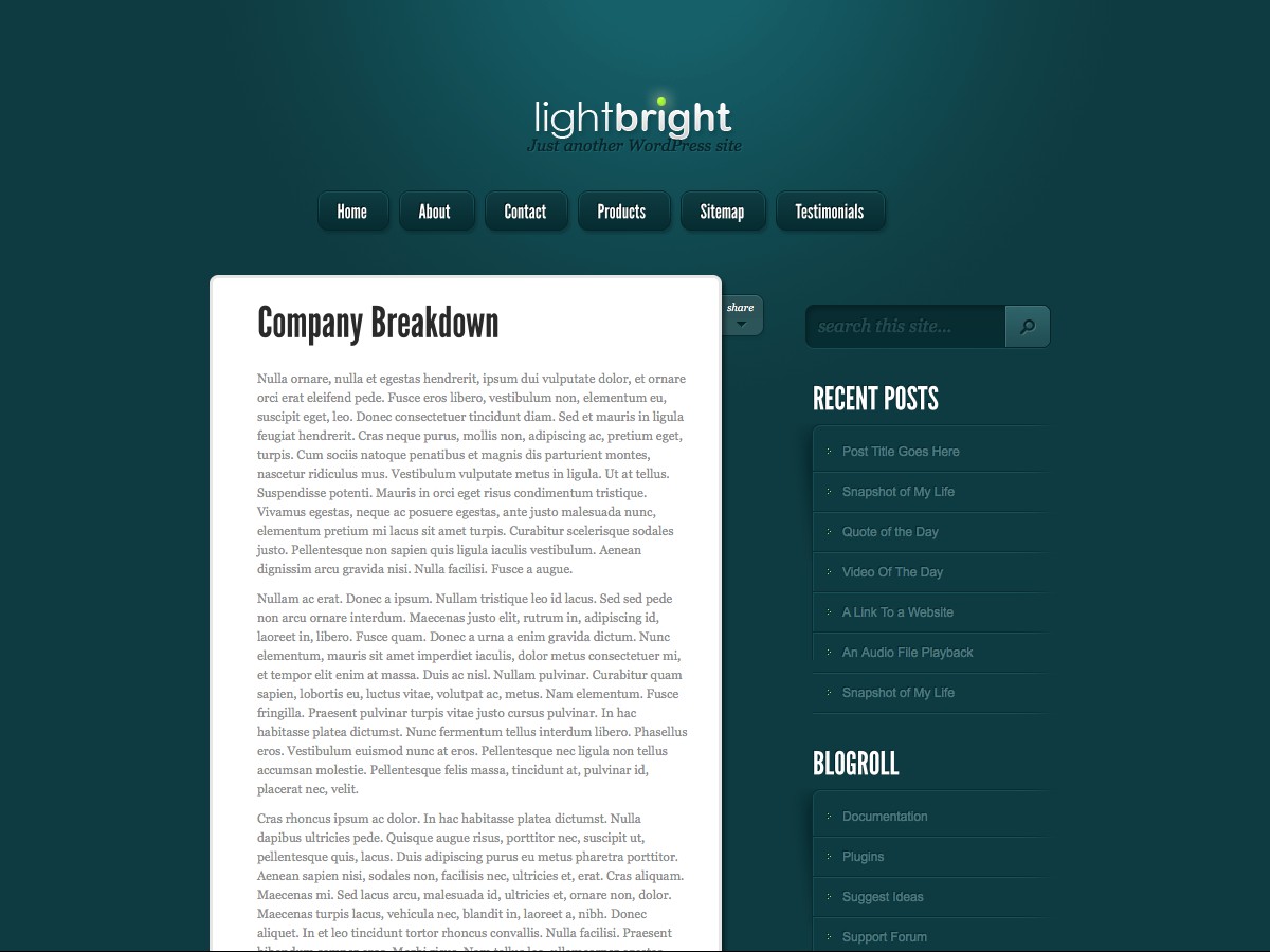 Nuestros temas WordPress - LightBright