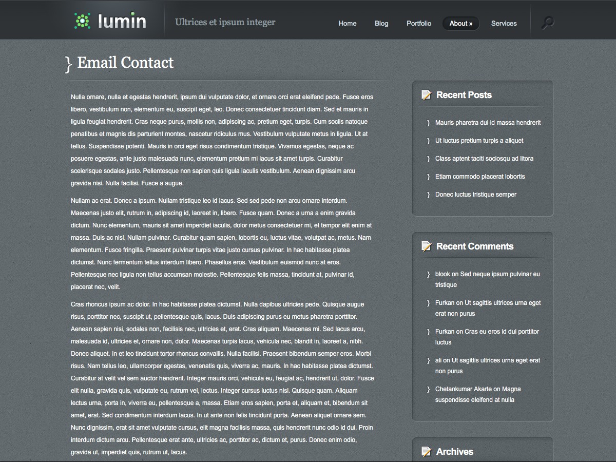 Our WordPress themes - Lumin