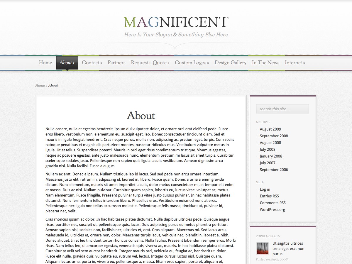 Our WordPress themes - Magnificent