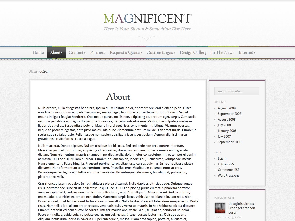 Nuestros temas WordPress - Magnificent