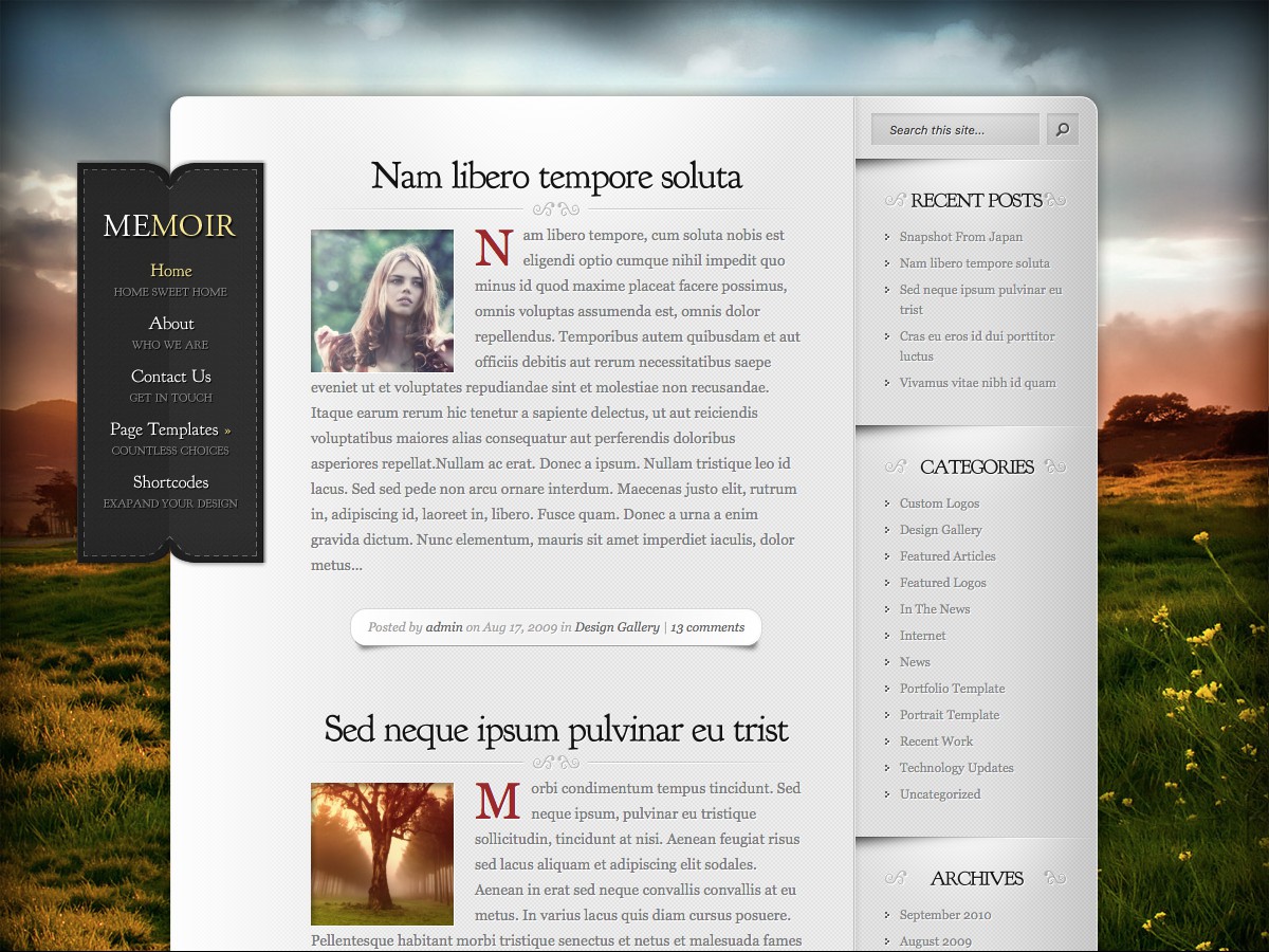 Unsere WordPress-Themes - Memoir