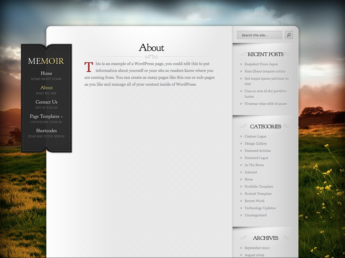Our WordPress themes - Memoir