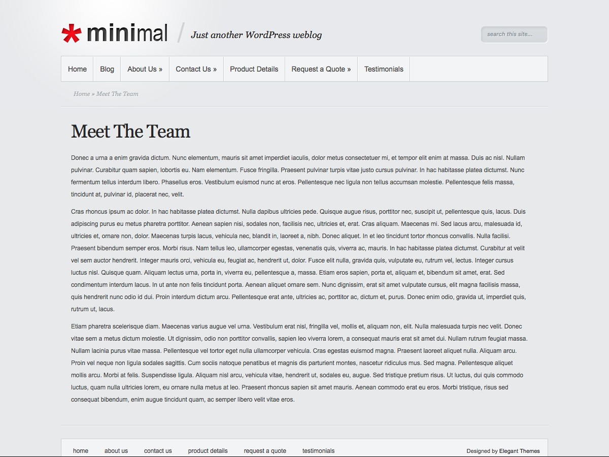 Our WordPress themes - Minimal