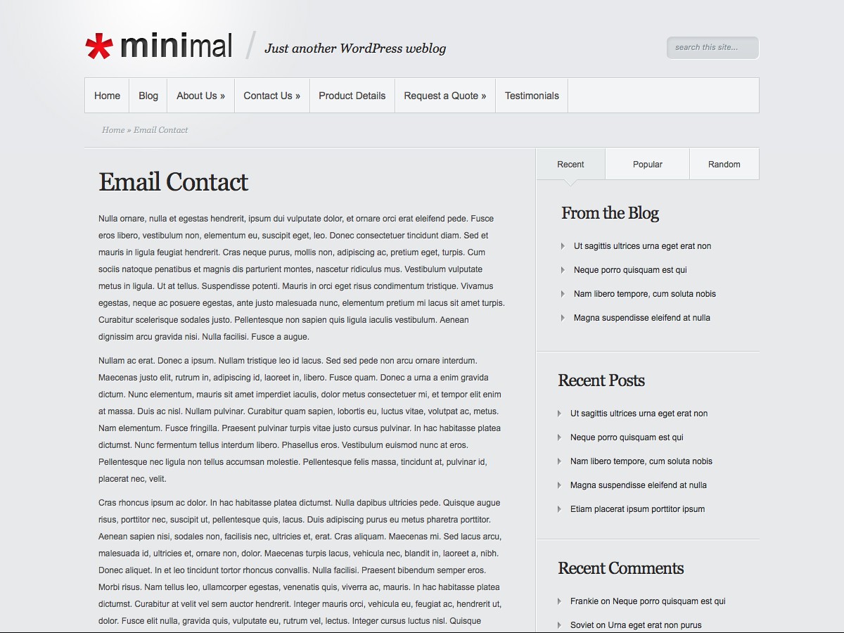 Our WordPress themes - Minimal