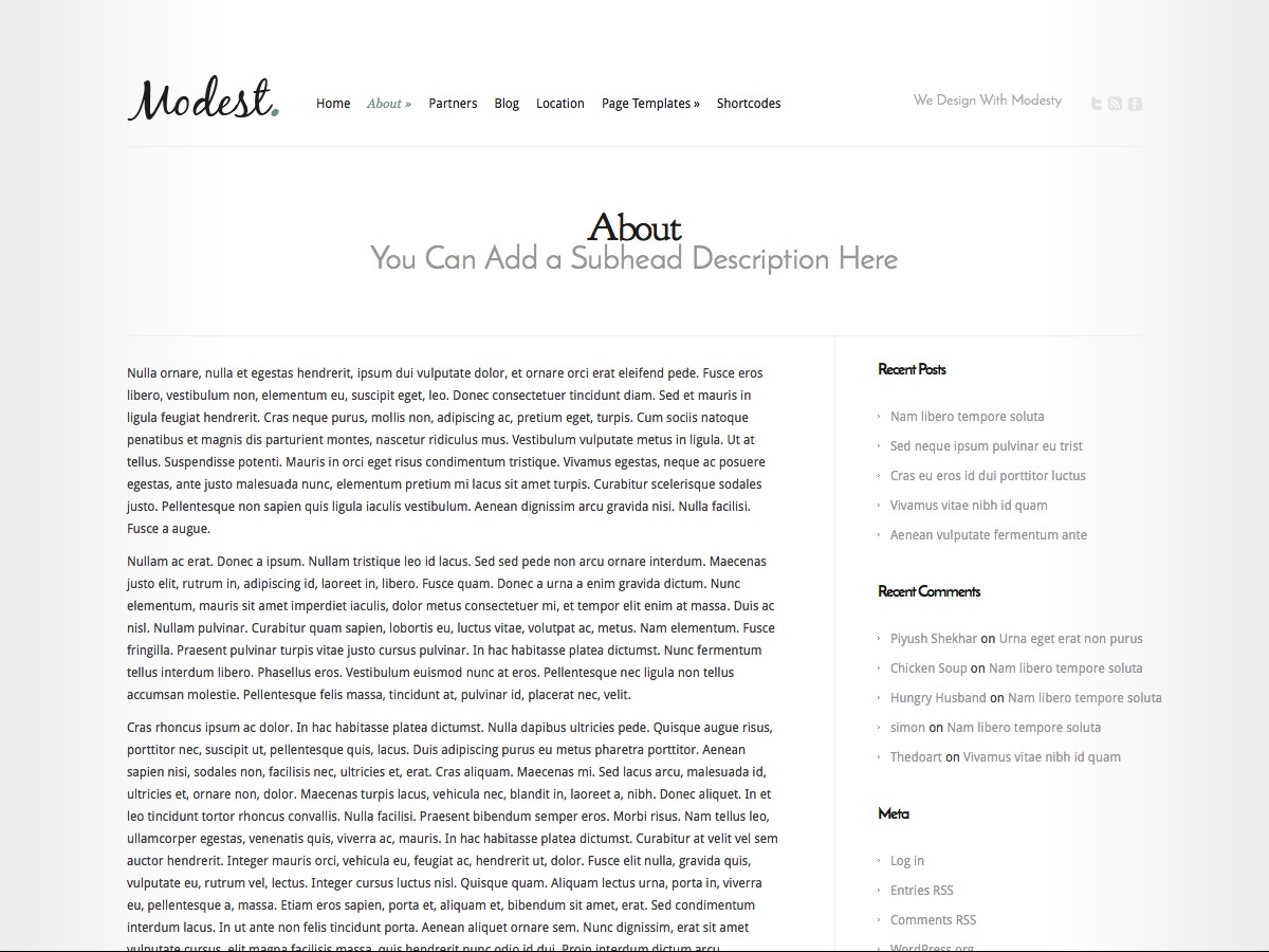 Unsere WordPress-Themes - Modest