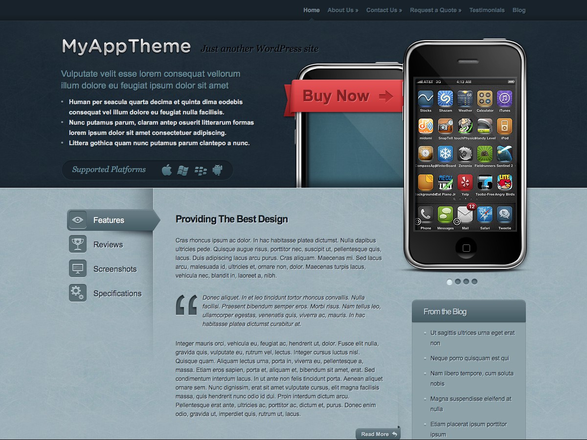 Nos thèmes WordPress - MyApp