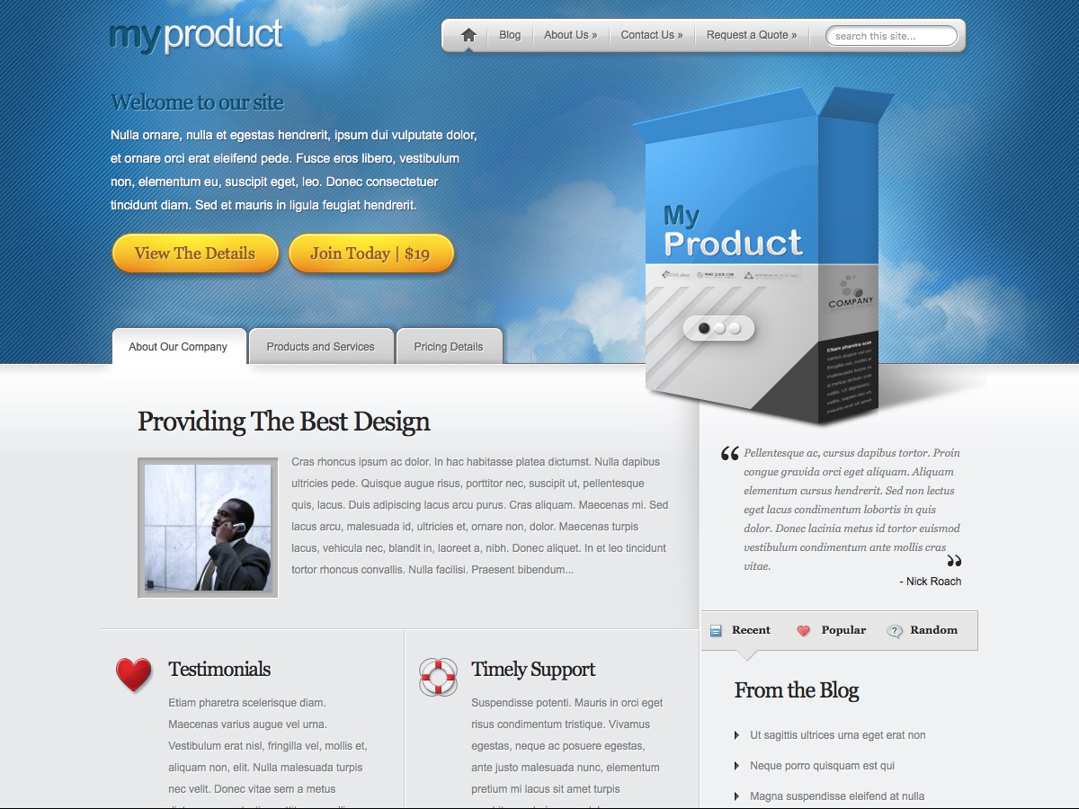 Unsere WordPress-Themes - MyProduct