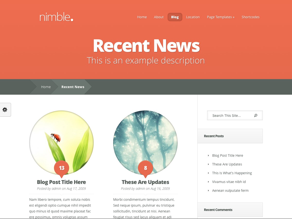 Nos thèmes WordPress - Nimble