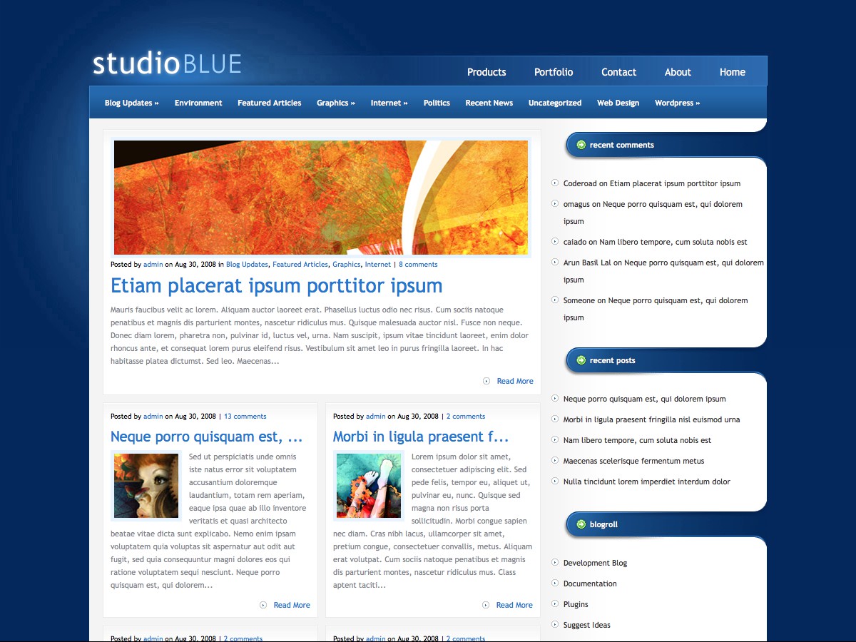 Our WordPress themes - StudioBlue