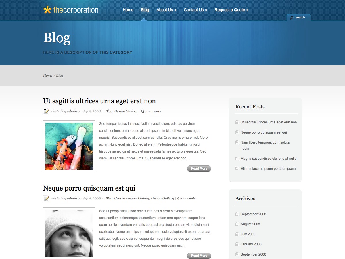 Our WordPress themes - TheCorporation