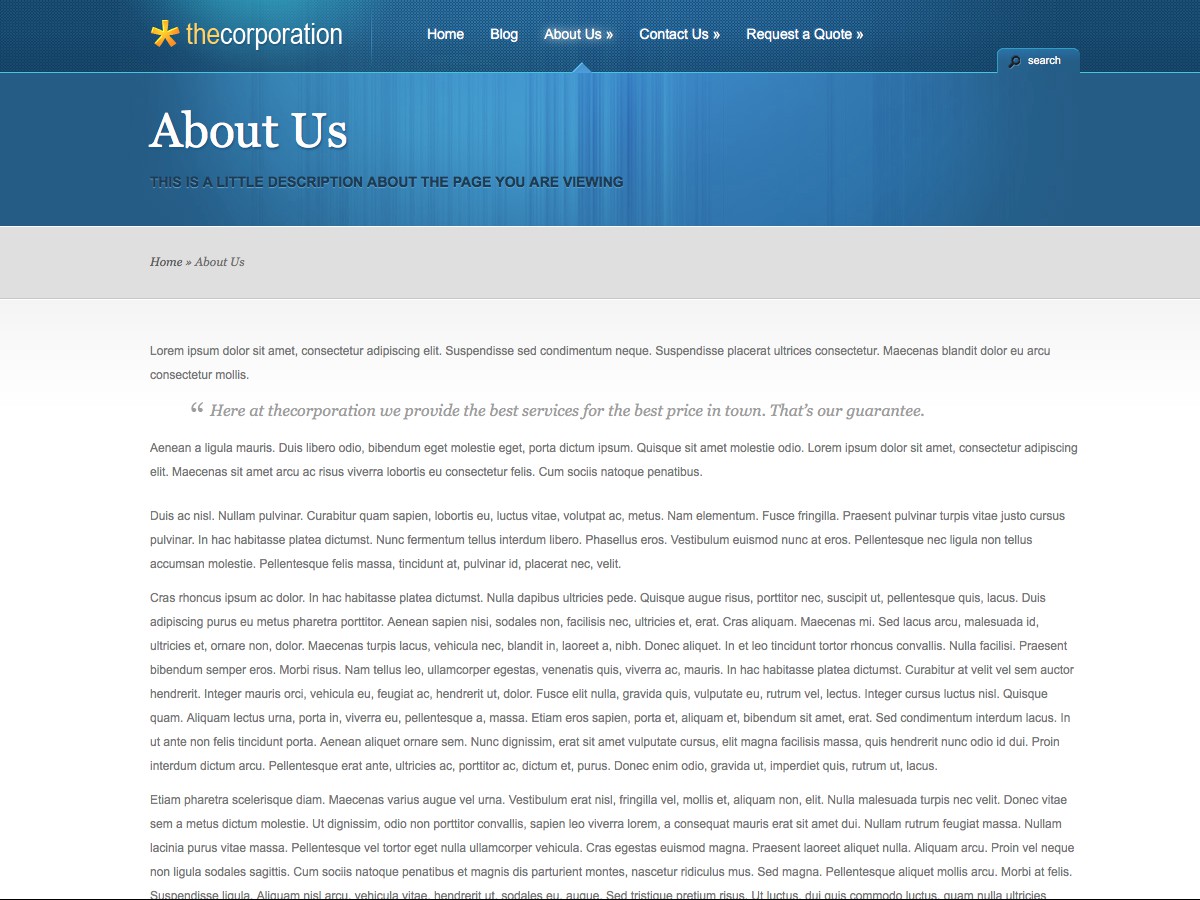 Our WordPress themes - TheCorporation