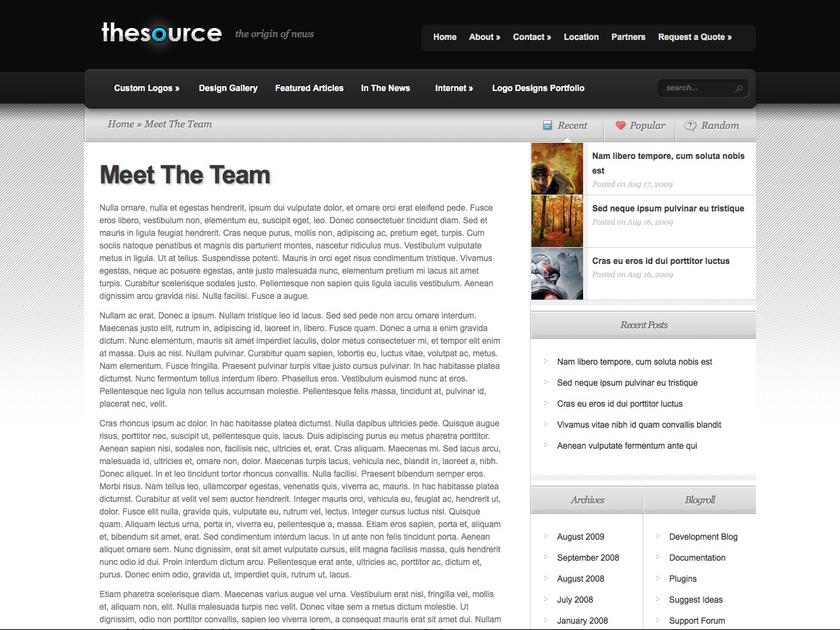 Our WordPress themes - TheSource