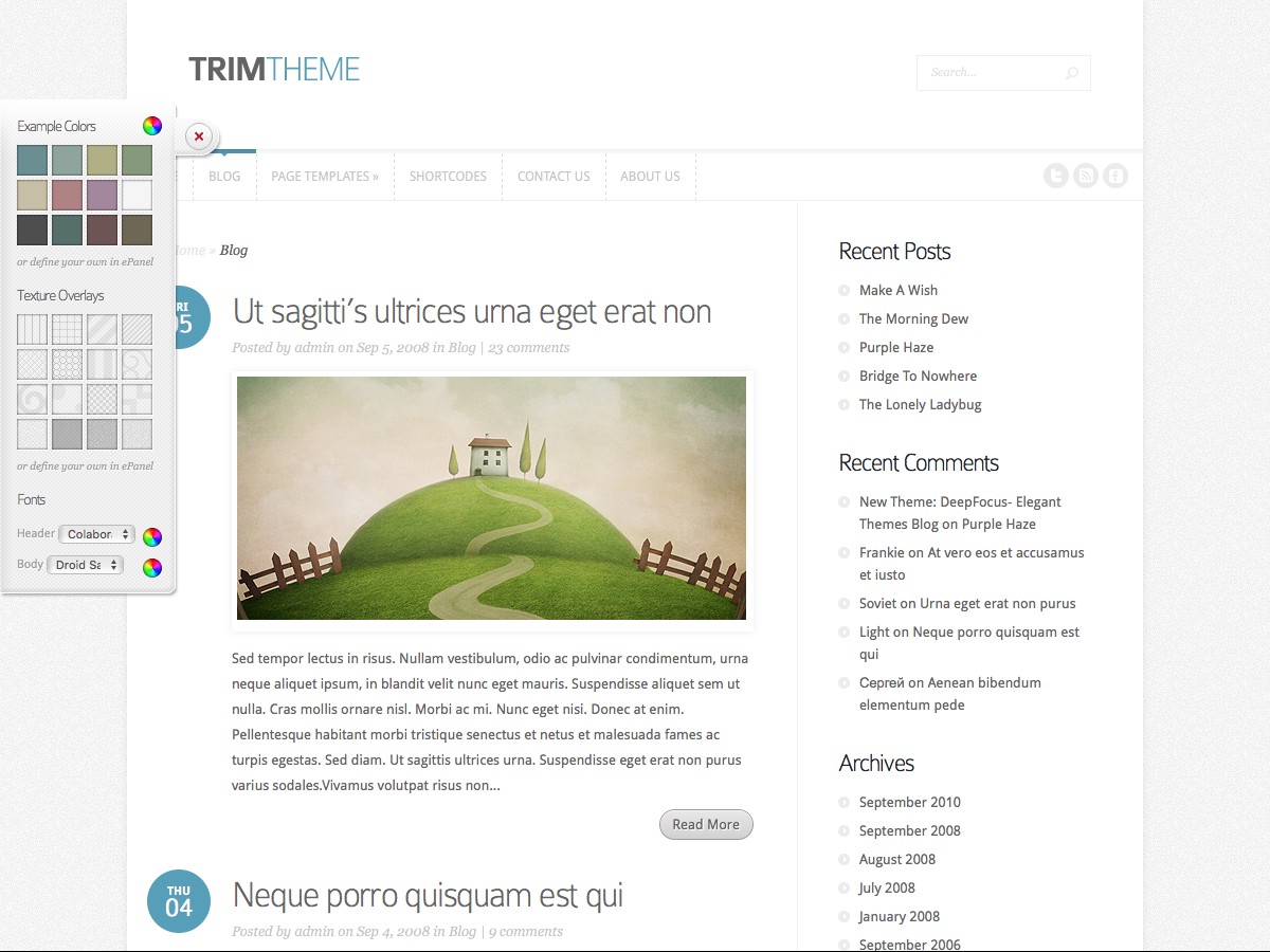Nos thèmes WordPress - Trim