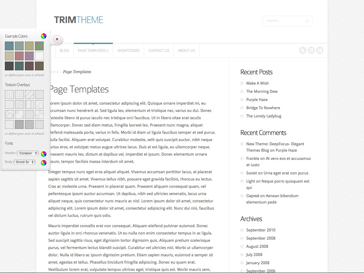 Nos thèmes WordPress - Trim