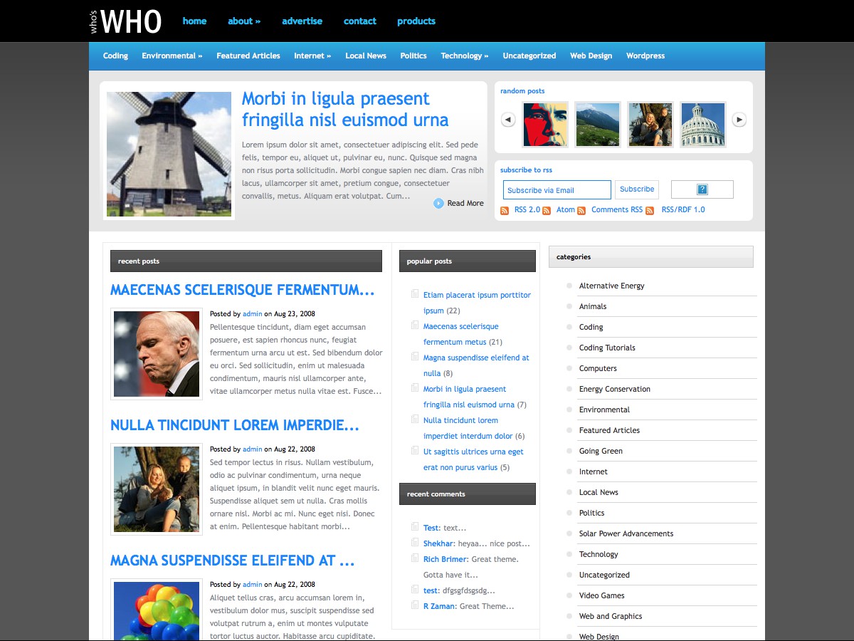 I nostri temi Wordpress - WhosWho