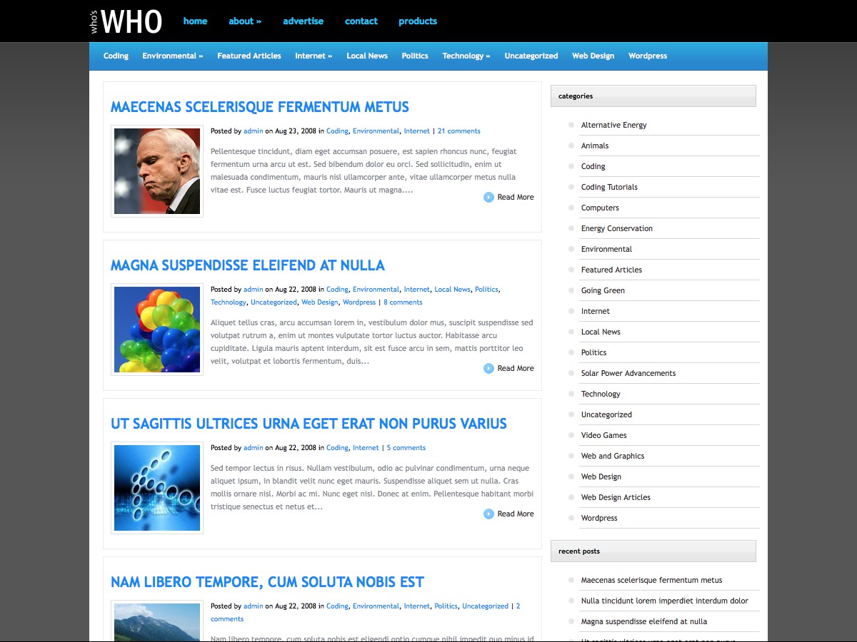 Our WordPress themes - WhosWho